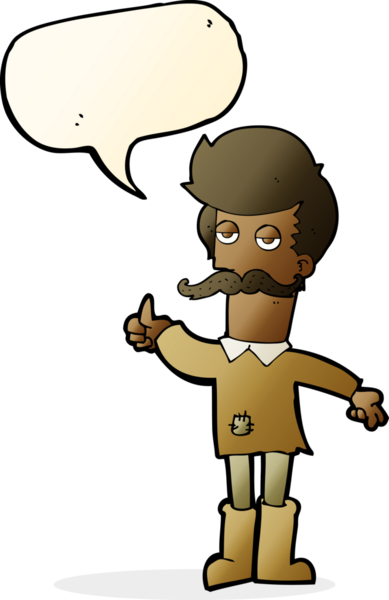 Bir insan tarafından çizilmiş, kötü giyinmiş, konuşma balonu olan yaşlı bir adam.