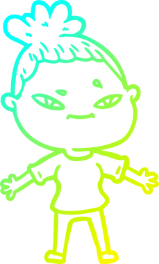 Bir insan tarafından çizilmiş bir karikatür kadın çizimi.