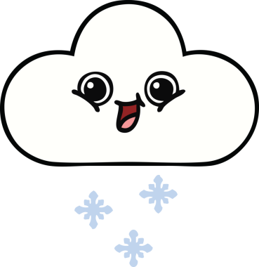 Bir insan tarafından çizilmiş güzel bir kar bulutu karikatürü