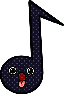 Bir insan tarafından çizilmiş bir notanın çizgi roman tarzı karikatürü