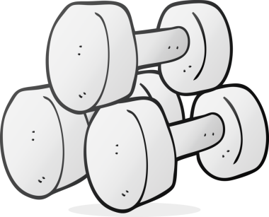 Bir insan tarafından çizilmiş el yapımı halterler.