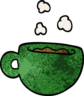 Bir insan tarafından çizilmiş karalama çay fincanı