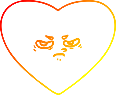 Bir insan tarafından çizilmiş karikatür kalp çizimi.