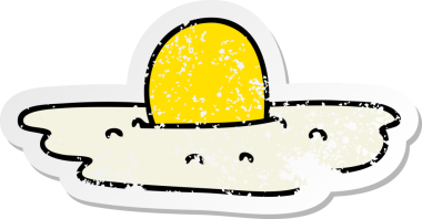 Bir insan tarafından çizilmiş garip bir el çizimi yumurta lekesi.