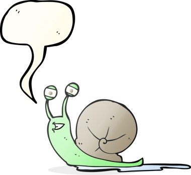 Bir insan tarafından çizilmiş serbest konuşma balonu karikatür salyangozu.