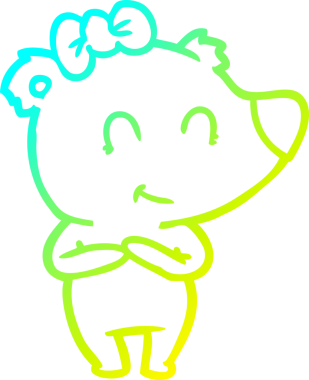 Bir insan tarafından çizilmiş bir dişi ayı çizgi filmi.