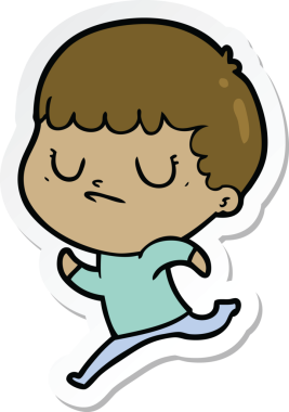 Bir insan tarafından çizilmiş huysuz bir çocuğun çıkartması.