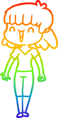 gökkuşağı gradyan çizimi bir insan tarafından çizilmiş bir karikatür kadın