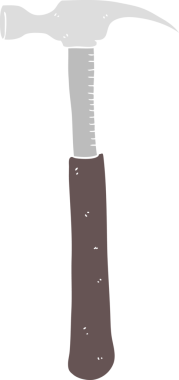 Bir insan tarafından çizilen çekicin düz renk çizimi