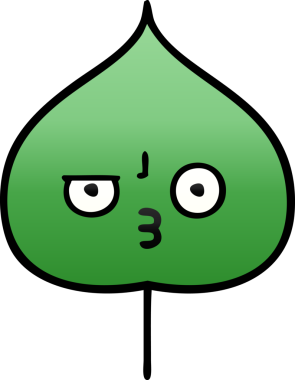 Bir insan tarafından çizilmiş dışavurumsal yaprağın gölgelenmiş çizimi