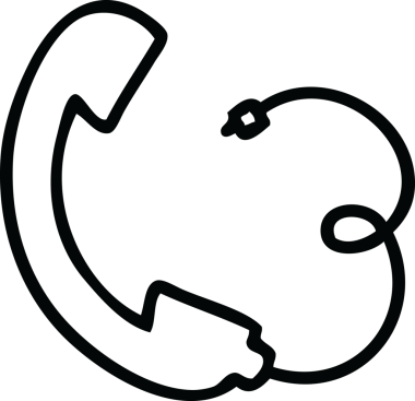 Bir insan tarafından çizilmiş bir telefon ahizesinin çizgi çizimi