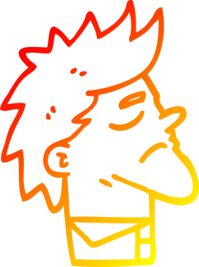 Bir insan tarafından çizilmiş küstah bir çizgi film karakteri.