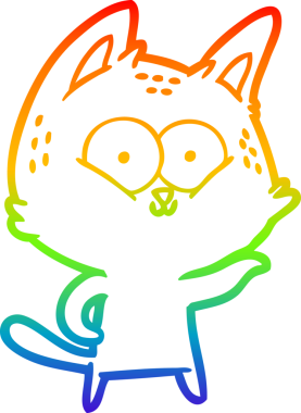 gökkuşağı gradyanı çizimi bir insan tarafından çizilmiş çizgi film kedisi