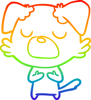 gökkuşağı gradyan çizimi bir insan tarafından çizilmiş bir çizgi köpek