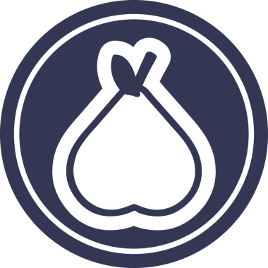 bir insan tarafından çizilmiş organik armut dairesel simgesi