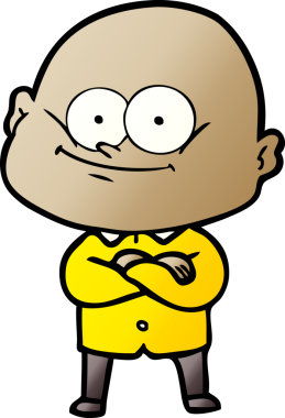 Bir insan tarafından çizilmiş kel bir adam.