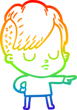 gökkuşağı gradyan çizimi bir insan tarafından çizilmiş bir karikatür kadın