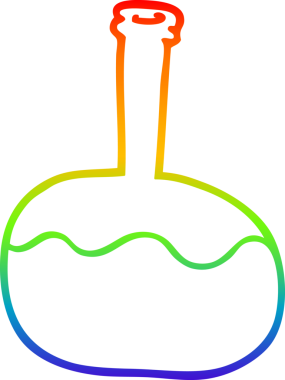 Gökkuşağı gradyan çizgi çizimi bir insan tarafından çizilmiş deney iksirleri