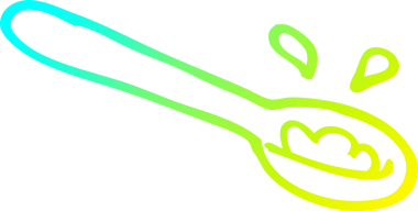 Bir insan tarafından çizilmiş bir yemek kepçesinin soğuk gradyan çizimi