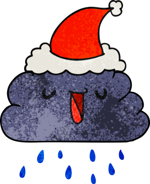 Bir insan tarafından çizilmiş el çizimi karikatür kawaii yağmur bulutu