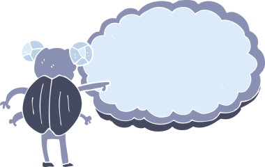 Bir insan tarafından çizilmiş böceğin düz renk çizimi