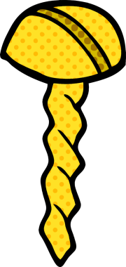 karikatür karalama eski pirinç vida bir insan tarafından çizildi