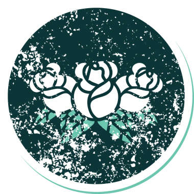 Bir insan tarafından çizilmiş bir buket çiçeğin sembolik dövmesi.