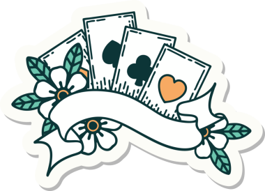 Geleneksel kart stili ve bir insan tarafından çizilmiş dövme çıkartması.