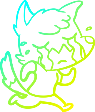 Bir insan tarafından çizilmiş ağlayan tilki çizgi filmi.