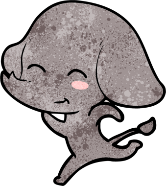 Bir insan tarafından çizilmiş şirin bir fil.