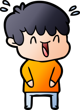 Bir insan tarafından çizilmiş gülen çocuk.