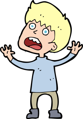 Bir insan tarafından çizilmiş stresli bir çocuk.