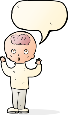 Bir insan tarafından çizilmiş konuşma balonu olan çizgi film dehası.