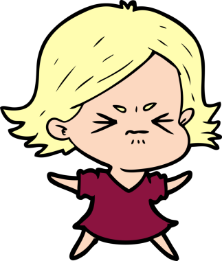 Bir insan tarafından çizilmiş kızgın bir kadın.