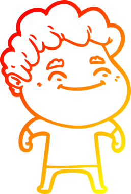 Bir insan tarafından çizilmiş, karikatür dostu bir adamın sıcak çizgi çizimi