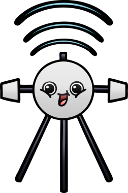 Bir insan tarafından çizilmiş bir uydunun eğimli gölgeli karikatürü