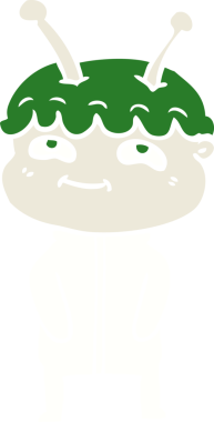 Bir insan tarafından çizilmiş düz renkli çizgi film uzay adamı.