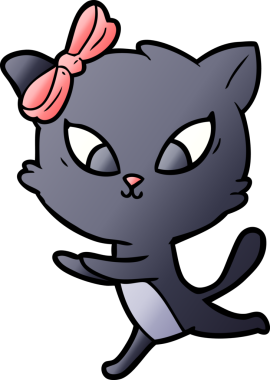 Bir insan tarafından çizilmiş çizgi film kedisi.