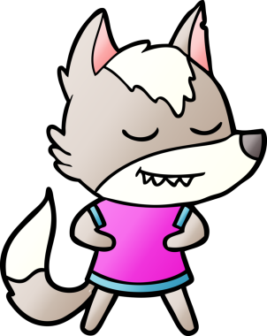 Bir insan tarafından çizilmiş dost canlısı bir kurt kız.