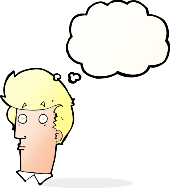 Bir insan tarafından çizilen düşünce baloncuğu ile çizgi film şaşırttı.