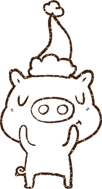 Noel Domuz Kömürü Bir insan tarafından çizilmiş