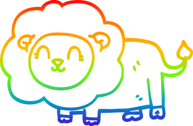 gökkuşağı gradyan çizgi çizimi bir insan tarafından çizilmiş bir aslan