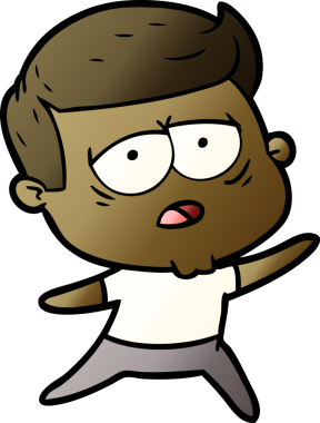 Bir insan tarafından çizilmiş yorgun bir adam.