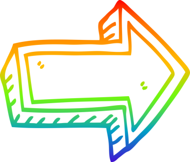 gökkuşağı gradyan çizgi çizimi bir insan tarafından çizilmiş bir çizgi film oku