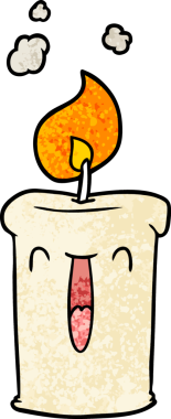 Bir insan tarafından çizilmiş mutlu çizgi film mumu.