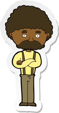 Bir insan tarafından çizilmiş yaşlı bir adamın çıkartması.