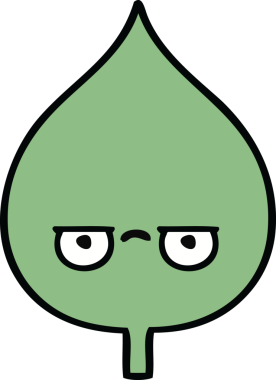 Bir insan tarafından çizilmiş dışavurumsal yaprağın sevimli karikatürü.