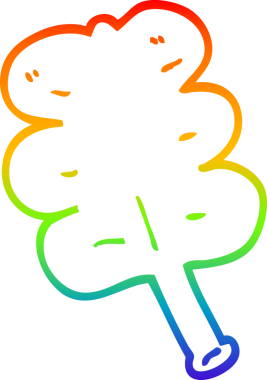 bir insan tarafından çizilmiş bir çizgi film yaprağının gradyan çizimi