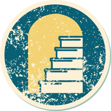 Bir insan tarafından çizilen adımlara açılan kapının sembolik dövmeli görüntüsü