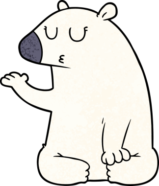 Bir insan tarafından çizilmiş kutup ayısı çizgi filmi.